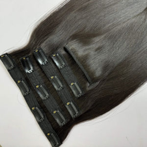 Super Double Drawn Seamless Clip Ins Raw 100% Cuticule Droite Alignée Cheveux Humains Vietnamiens Longs 8-32" - Product Image 1