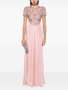 Robe de soirée fleur antistatique Maxi robe formelle pour les fêtes de mariage robe à paillettes vêtements pour femmes longue robe de bal élégante - Product Image 3