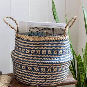 Cesta de almacenamiento de algas marinas rústicas personalizable, diseño personalizado, cubierta de lavabo de planta multifuncional ecológica, hecha a mano de Vietnam - Product Image 2