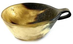 Bol de service en corne viking tendance pour fruits, salades, design luxueux, hôtel, mariage, traiteur, bol pour fêtes - Product Image 2