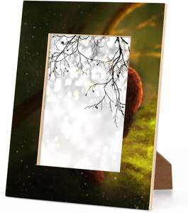 Lindo Panda rojo 5x7 marco de fotos para el hogar dormitorio sala de estar Panda marco de fotos de madera para exhibición de escritorio o decoración de pared - Product Image 2