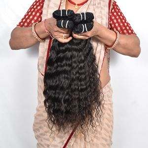 Commandez en ligne maintenant 100% Cheveux humains Remy naturels d'aspect naturel du temple du sud de l'Inde 10-32 pouces Paquet Ondulé Lisse Soie Directement de l'usine - Product Image 2