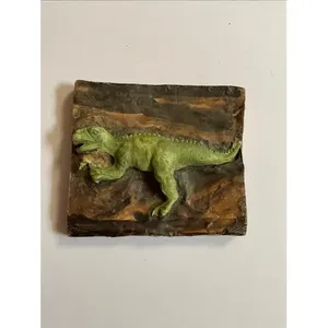 Dinosaure européen fait à la main Carreau d'art en porcelaine 4Ó Firebrick pour salon Carreaux d'intérieur Sculpté Dessous de plat décoratif - Product Image 1