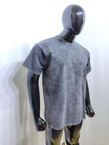 Custom <b>Tshirt</b> LOGO DTG T-shirt Distressed Men for T-shirts Custom Streetwear Oversize High Quality <b>Vintage</b> Acid Washed t Shirts - Product Image 3