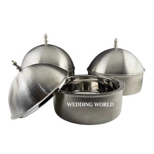 Réchaud alimentaire en métal finition cuir, qualité supérieure, fait à la main, casserole, best-seller, design de luxe, réchaud en métal - Product Image 5