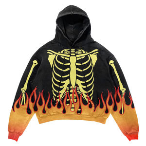 2025 bonne qualité personnalisé français éponge recadrée en détresse Streetwear grande taille unisexe sérigraphie qualité sweats à capuche - Product Image 2