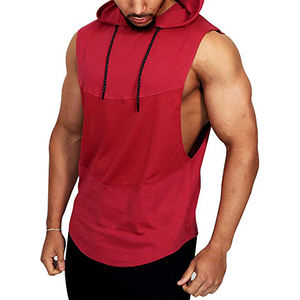 2025 nuevo diseño personalizado hombres gimnasio deportes músculo Racer espalda sin mangas Sudadera con capucha Material transpirable - Product Image 1