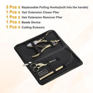 Kit de Herramientas de Extensión de Cabello OBEXA, Alicates de Acero Inoxidable para Cerrar y Remover Micro Anillos, Juego de Alicates con Agarre Dorado - Product Image 3