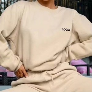 ชุดเสื้อสเวตเชิ้ตผ้าฟลีซถักสองชิ้นสำหรับผู้หญิงชุดใส่อยู่บ้านใส่สบายเหนือเข่าใส่สบายๆสำหรับผู้หญิง - Product Image 3