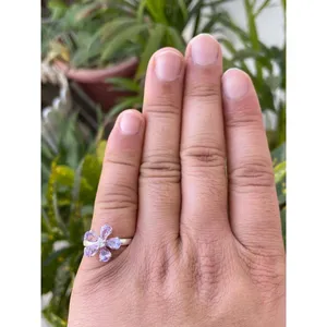Lavender Amethyst Floral Statement <b>Ring</b> 925 Sterling Silver Handmade Gemstone <b>Ring</b> Wholesale Jewelry Supplier - Product Image 4