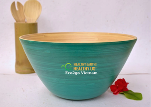 Meilleure conception 100% bol à salade en bambou naturel/ensemble de bols en bambou/vapeur en bambou avec logo laser gravé par Eco2go Vietnam - Product Image 3