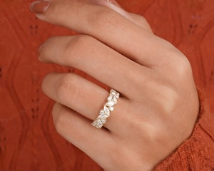 แหวนแต่งงานสีเหลืองทอง10K ฝา2.80CTW เพชรสำหรับปลูกในแล็บมาตรฐาน IGI - Product Image 6