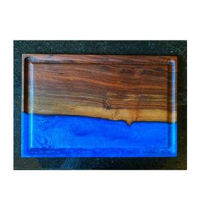 Tabla de cortar de resina epoxi para Río, madera de oliva, Rectangular, diseño de arte artesanal personalizado de alta calidad, para servir queso - Product Image 4