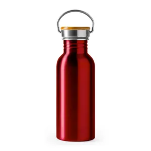 Tumbler Personalizzato Beta in Acciaio Inossidabile per Bevande Calde e Fredde con Impugnatura in Bambù - Product Image 1