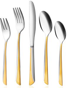 Couverts de service à salade de qualité supérieure Meilleures ventes Couverts en acier inoxydable Couverts en or Ensemble pour la vente en gros de l'Inde - Product Image 1