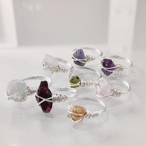 Anillo de Piedras Preciosas en Bruto para Mujer, Esmeralda Natural, Zafiro, Tanzanita, Herkimer, Joyería de Plata de Ley 925 - Product Image 5