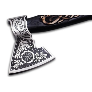 Jexmoo 20 "แฮนด์เมดเหล็กคาร์บอนแบบทำมือแยกขวานไม้ชิงชันหนังกลางแจ้ง DIY ของขวัญวันพ่อของอุตสาหกรรม - Product Image 4