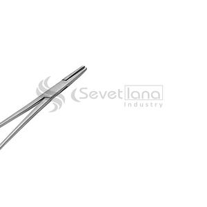 Produits médicaux de qualité allemande Porte-aiguille Halsey en acier inoxydable Pince pour instrument dentaire Manuel certifié CE Haute qualité - Product Image 4