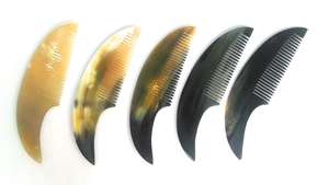 Peigne en corne naturelle fait à la main antistatique et respectueux des cheveux fini lisse sans statique - Product Image 2