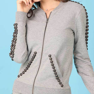 Chándal transpirable ligero para mujer de tendencia superior Top de patrón sólido informal de buena calidad para invierno con logotipo personalizado - Product Image 5