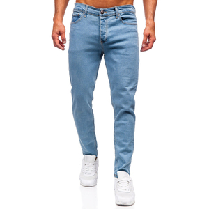 กางเกงยีนส์ผ้าเดนิมสองสีสำหรับผู้ชายที่มีดีไซน์แผงสีตัดกันเหมาะสำหรับสไตล์สตรีทและเสื้อผ้าแฟชั่นลำลอง - Product Image 5