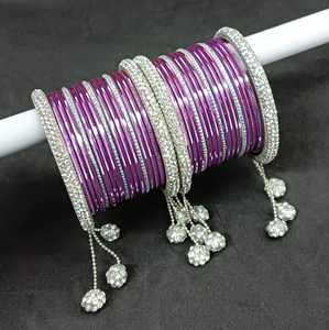 Joyería de boda india, brazaletes de Metal brillante, joyería India al por mayor, brazalete nupcial de cristal de diamantes de imitación, joyería india para mujer - Product Image 2