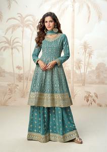 Nouvelle variété de qualité indien Pakistan Georgette Salwar costumes Dupatta broderie travail en gros approvisionnement d'usine à vendre - Product Image 5