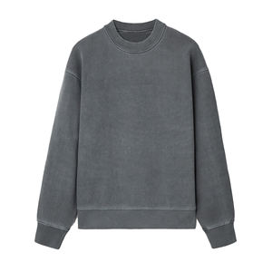 Sweat-shirt ras du cou vintage délavé à l'acide pour homme, avec logo personnalisé imprimé et brodé, 100 % coton molletonné, coupe oversize respirante pour l'automne - Product Image 1