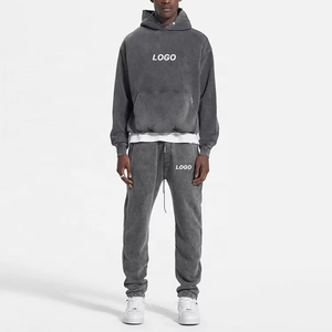 Custom Logo Printed Breathable Hoodie Tracksuit Set Unisex Fashion Two Piece Outfit Pullover Sweatshirt <b>Jogger</b> Pants Casual - Product Image 4