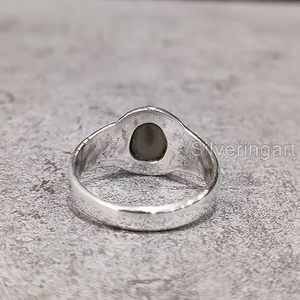 Anillo de Plata de Ley 925 con Piedra Lunar Gris Natural, Novedad, Piedra de Nacimiento de Junio, Regalo de Navidad, Joyería para Hombre, Venta al por Mayor - Product Image 6