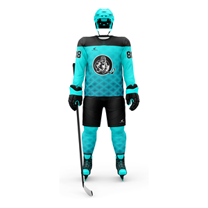Custom Teamwear Quality Latest Style Ice Hockey Uniforms with Ice Hockey Pants Hockey <b>Socks</b> and Applique Numbers 280 GSM - Product Image 3