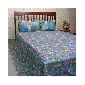 Último Diseño Directo de Fábrica, Kantha Indio de Algodón Estampado a Mano, Tamaño Queen, en Venta al Precio Más Bajo - Product Image 5