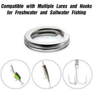 Anneaux fendus pour matériel de pêche en acier inoxydable, robustes et durables, résistants à la rouille, pour hameçons et leurres - Product Image 6