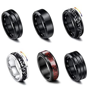 Men's Tungsten Wedding Bands <b>Black</b> Gun Plated Geometric Modern Rings Engagement Jewelry Plain Inlay Style - Product Image 1