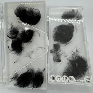 Vente en gros VIETKINGLASH FACTORY, Extensions de cils à base pointue faite à la main, volume complet, éventails préfabriqués foncés, fibre PBT de haute qualité - Product Image 3