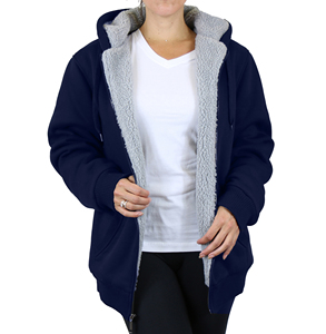 Men's Custom 100% Cotton Sweatshirt Zip-Up <b>Sherpa</b> <b>Lined</b> Hooded Jacket for Winter Outdoor Printed with <b>Sherpa</b> Fleece - Product Image 3