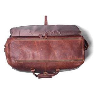 Elegante bolso de lona de cuero de grano completo para hombre, bolso de fin de semana de cuero genuino marrón, bolso de viaje nocturno, regalos personalizados para él - Product Image 5
