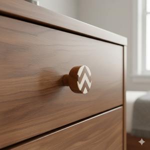 Wholesale Modern <b>Pine</b> Wood & Resin Eco-Friendly Knob Solid Cabinet Drawer Pulls for Kitchen <b>Wardrobe</b> Furniture Handicraft Home - Product Image 2