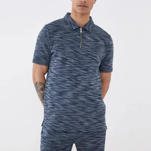 Conjuntos de pantalones cortos transpirables de algodón personalizados de alta calidad Camiseta ajustada y pantalones cortos que combinan con la camiseta Polo de entrenamiento de color sólido para el verano - Product Image 2