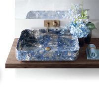 Vasque de salle de bain rectangulaire en quartz rose avec drain, design artisanal moderne pour comptoir et intérieur de salle de bain
