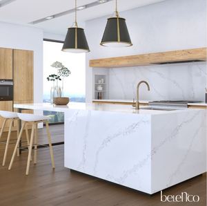 Venta caliente: Losa de cuarzo pulido Victory Calacatta de 2cm y 3cm con borde pulido para encimeras de cocina, venta al por mayor, Carrara prefabricada, cortada a medida, Taj Mahal - Product Image 3
