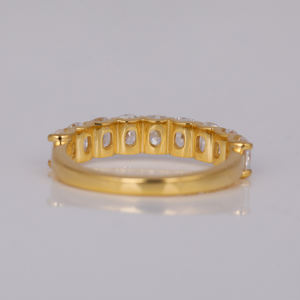 Personnalisable 10KT or laboratoire cultivé diamant coussin coupe demi éternité alliance Style à la mode bijoux de fiançailles - Product Image 4