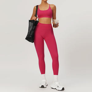2025 bon prix vêtements de sport vêtements de sport fronde soutien-gorge haute Stretch Leggings gymnastique entraînement sans couture Yoga ensembles pour les femmes - Product Image 4