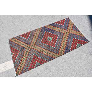 Ethnic Pattern 2.4x4.6ft Large Area Turkish Rug Red Black Wool Living <b>Room</b> <b>Carpet</b> Latex Backing Rectangle Hallway <b>Room</b> Rug New - Product Image 2