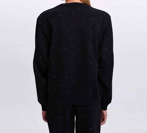 French Terry Léger Respirant Survêtement All-Over Strass En Détresse Patch Strass Survêtement À Séchage Rapide Adultes - Product Image 2