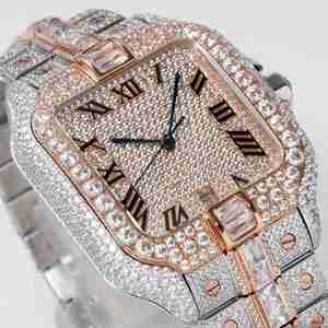 Iced VVS Moissanite diamante automático movimiento de cuarzo reloj de lujo hecho a mano perfecto estilo Hip Hop regalo hombres mujeres - Product Image 2