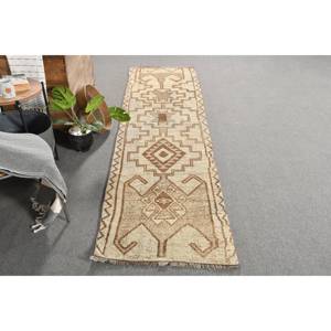 Alfombra turca Bohemia Vintage de 2,5x10 pies, Alfombra de habitación de látex de poliéster de lana de estilo clásico rectangular de retazos marrón beige - Product Image 4