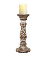 Chandelier en bois fait main vintage pour bougies pilier, design vieilli, forme ovale - Cadeau pour mariage et décoration intérieure
