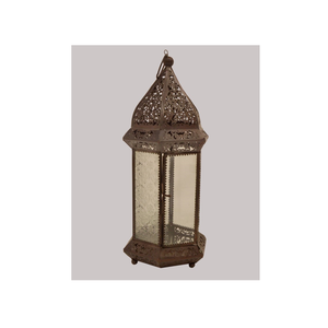 Linterna de metal de diseño tradicional de alta demanda con vidrio para la decoración del jardín del hogar - Product Image 1