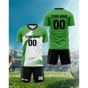 Ensemble d'uniformes de football en gros, personnalisable avec nom et numéro, nouveaux maillots pour adultes pour étudiants, adaptés aux compétitions par équipes - Product Image 1